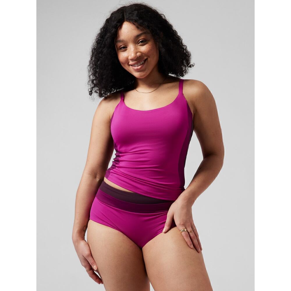 NWT Athleta Women’s Coastline Bra Cup Tankini Pink Size 32D/DD Swimwear Vacation